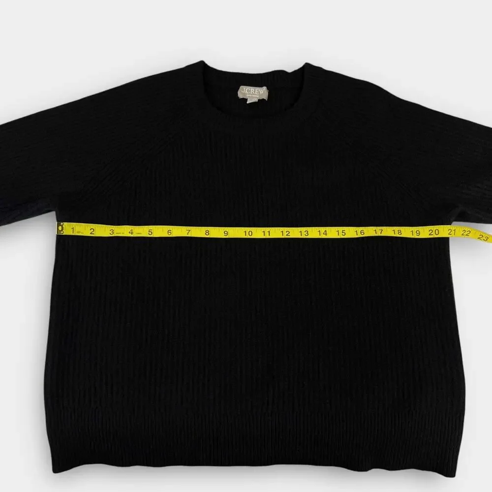 J.Crew Ribbed Cashmere Oversized Crewneck Sweater Black Size XS